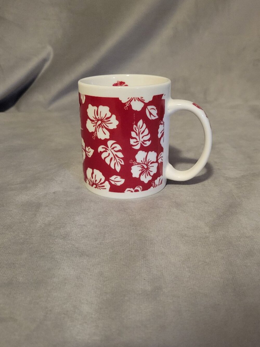 Hibiscus Red White Coffee Tea Mug Designed In Hawaii For Maui Pacific Traders
